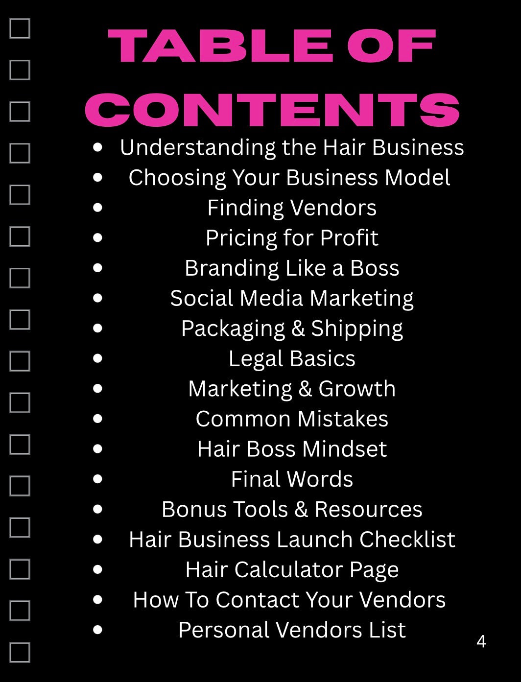 How to start a hair business ebook